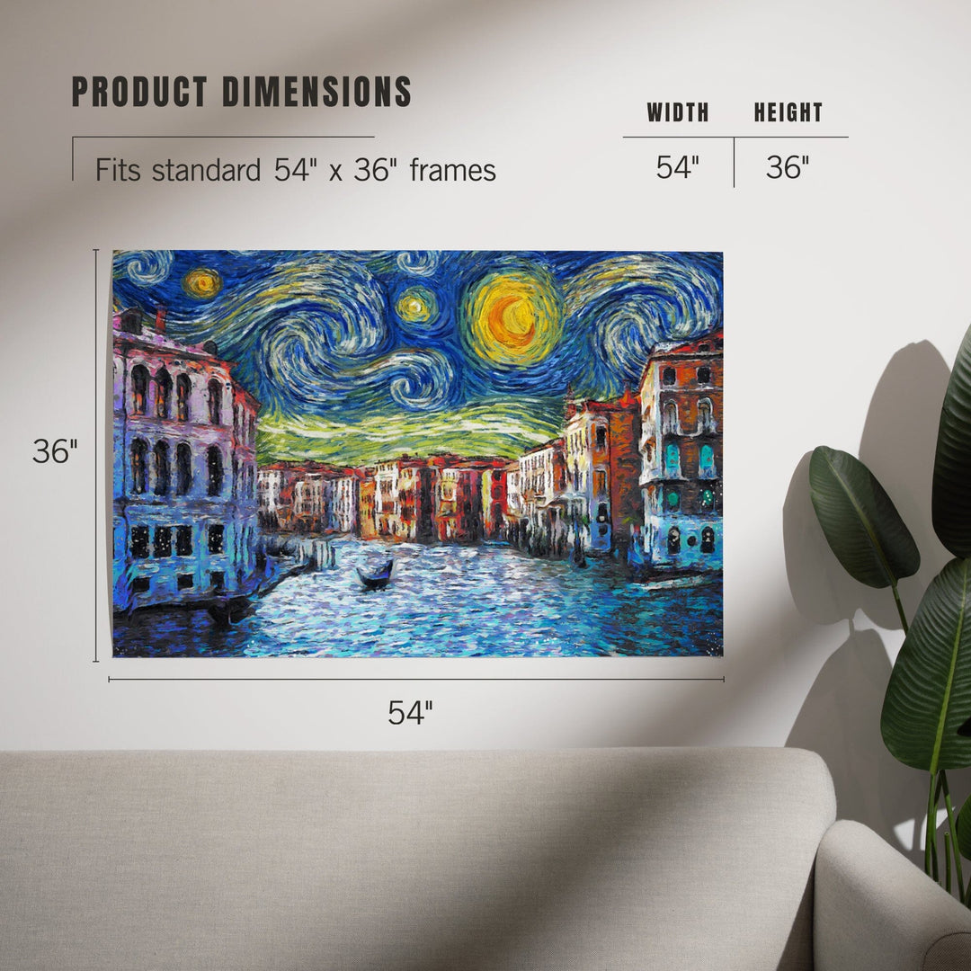 Venice, Italy, Starry Night, Van Gogh, Art & Giclee Prints Art Lantern Press 