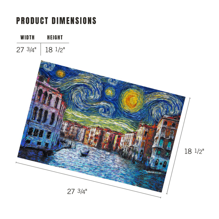 Venice, Italy, Starry Night, Van Gogh, Jigsaw Puzzle Puzzle Lantern Press 