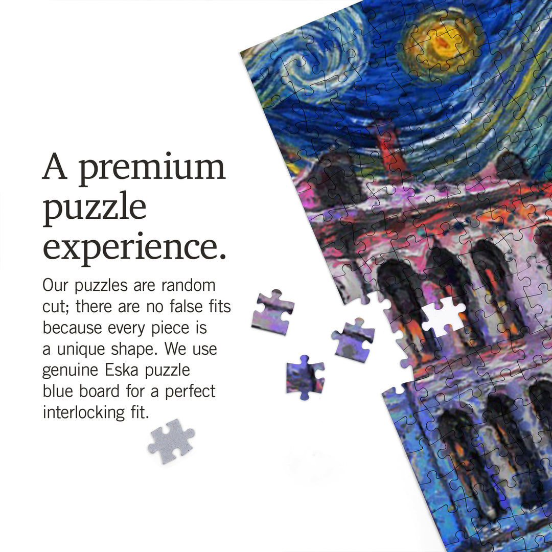 Venice, Italy, Starry Night, Van Gogh, Jigsaw Puzzle Puzzle Lantern Press 