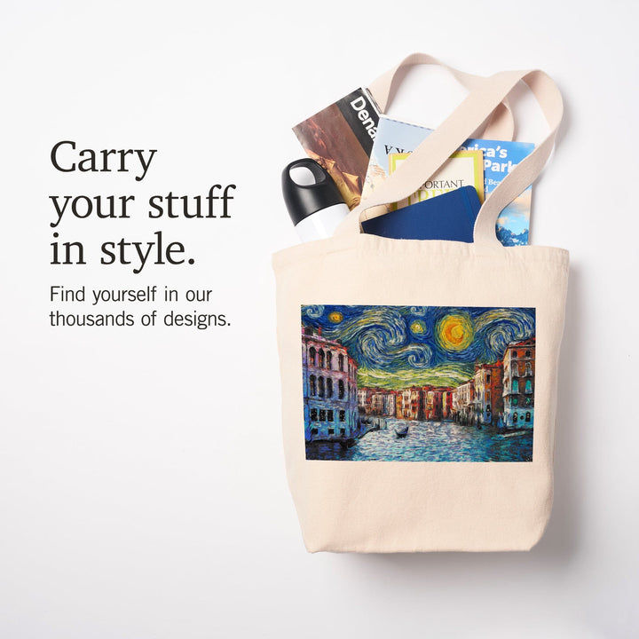 Venice, Italy, Starry Night, Van Gogh, Tote Bag Totes Lantern Press 