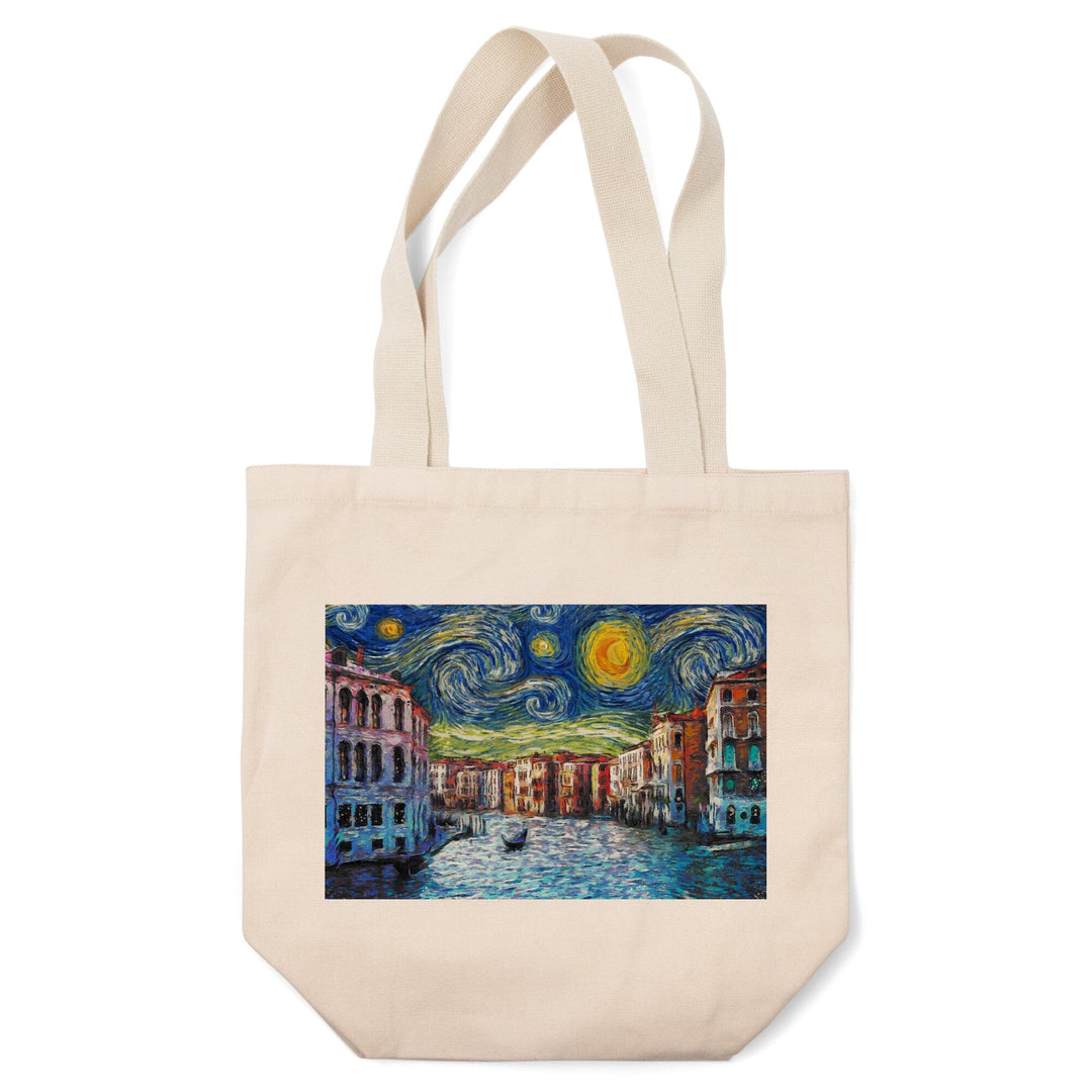 Venice, Italy, Starry Night, Van Gogh, Tote Bag Totes Lantern Press 