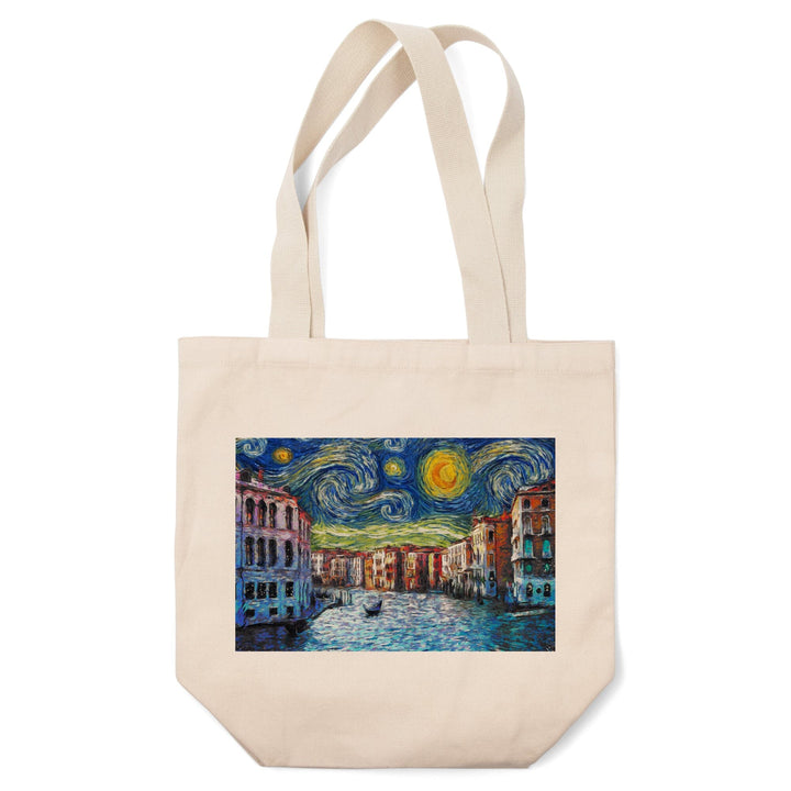 Venice, Italy, Starry Night, Van Gogh, Tote Bag Totes Lantern Press 
