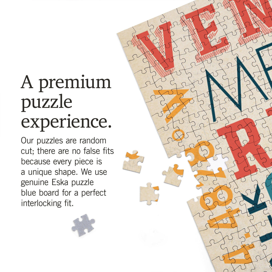 Ventnor, New Jersey, Typography, Jigsaw Puzzle Puzzle Lantern Press 