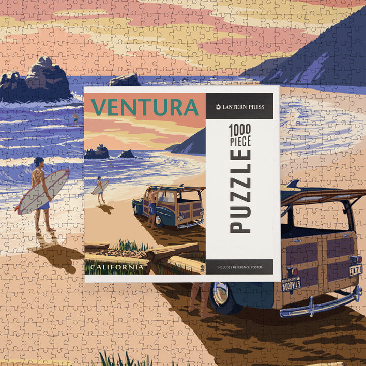 Ventura, California, Woody On The Beach, Jigsaw Puzzle Puzzle Lantern Press 