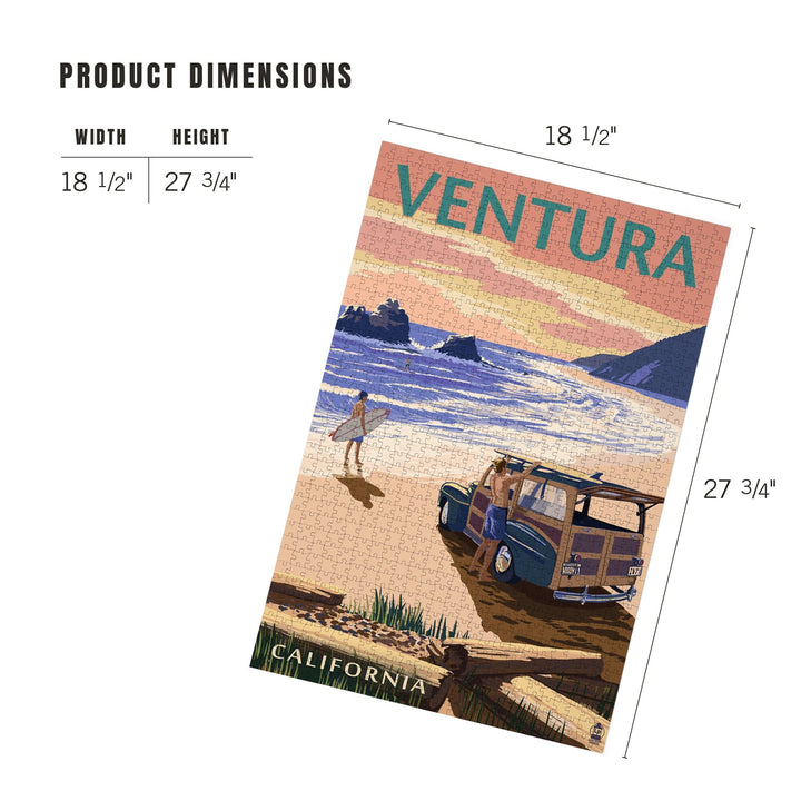 Ventura, California, Woody On The Beach, Jigsaw Puzzle Puzzle Lantern Press 