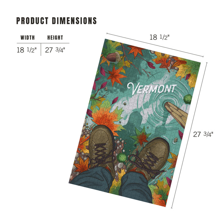 Vermont, Embrace the Elements, Hiking, Fall Colors, Jigsaw Puzzle Puzzle Lantern Press 