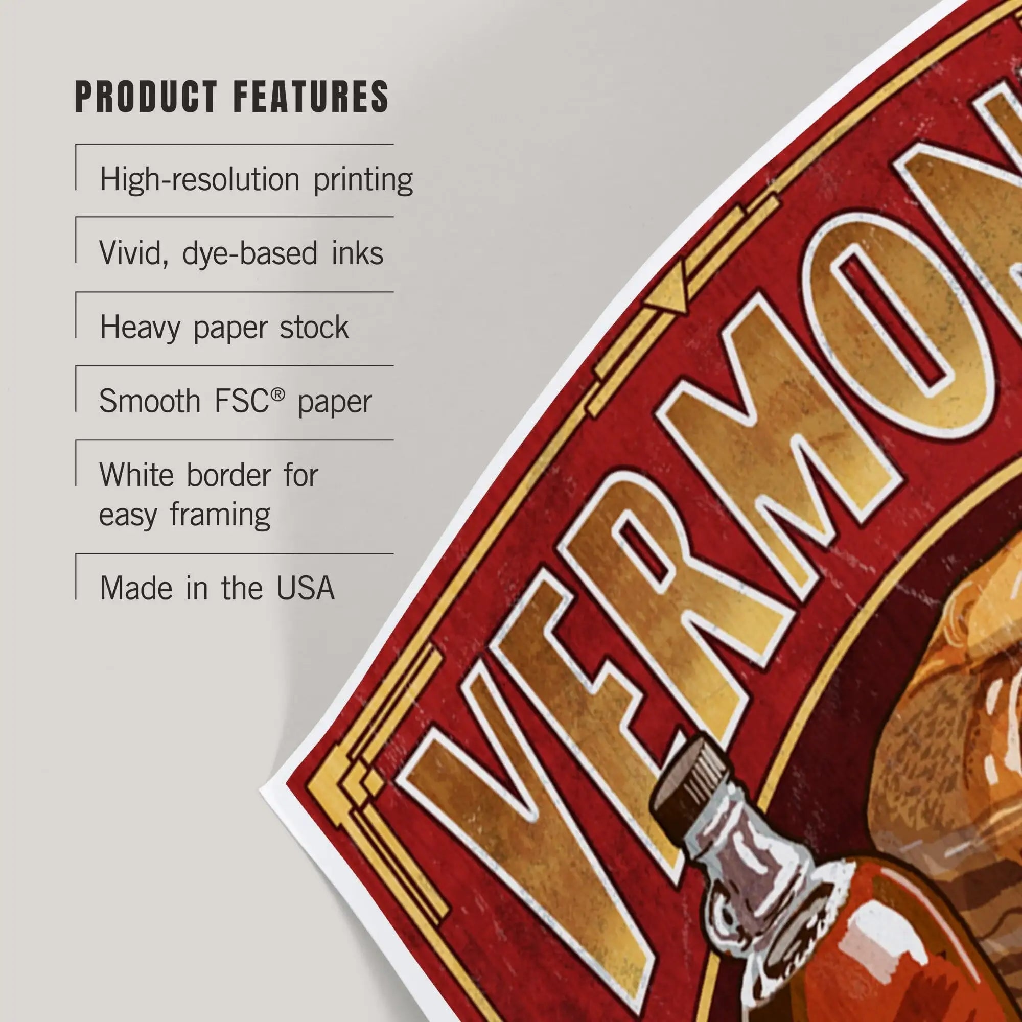 Vermont, Maple Syrup Vintage Sign art prints, metal signs