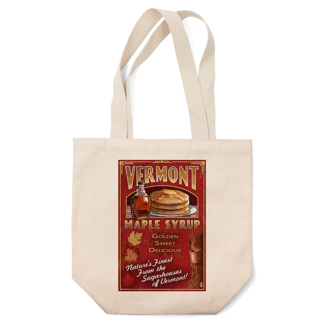 Vermont, Maple Syrup Vintage Sign, Tote Bag Totes Lantern Press 