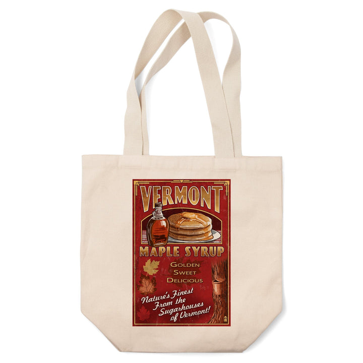 Vermont, Maple Syrup Vintage Sign, Tote Bag Totes Lantern Press 