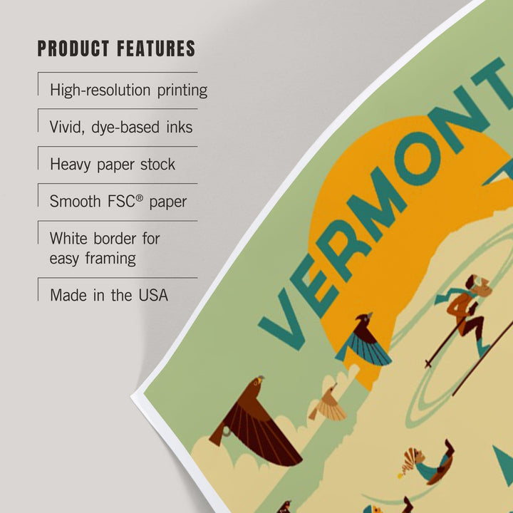 Vermont, Mountain Geometric, Art & Giclee Prints Art Lantern Press 