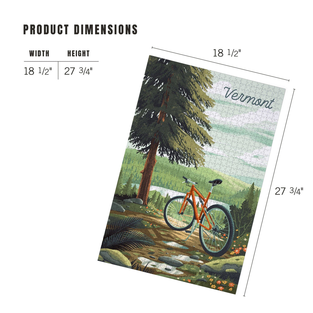 Vermont, Off To Wander, Cycling with Hills, Jigsaw Puzzle Puzzle Lantern Press 