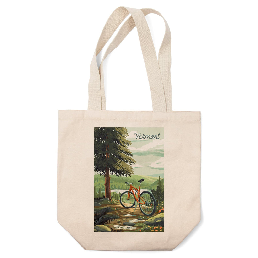 Vermont, Off To Wander, Cycling with Hills, Tote Bag Totes Lantern Press 