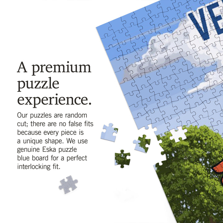 Vermont, Signpost, Orchard, Jigsaw Puzzle Puzzle Lantern Press 