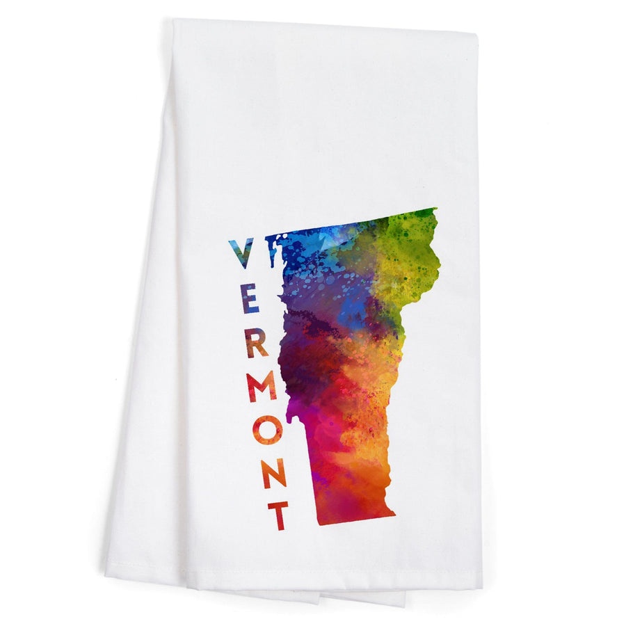 Vermont, State Abstract Watercolor, Contour, Organic Cotton Kitchen Tea Towels Kitchen Lantern Press 