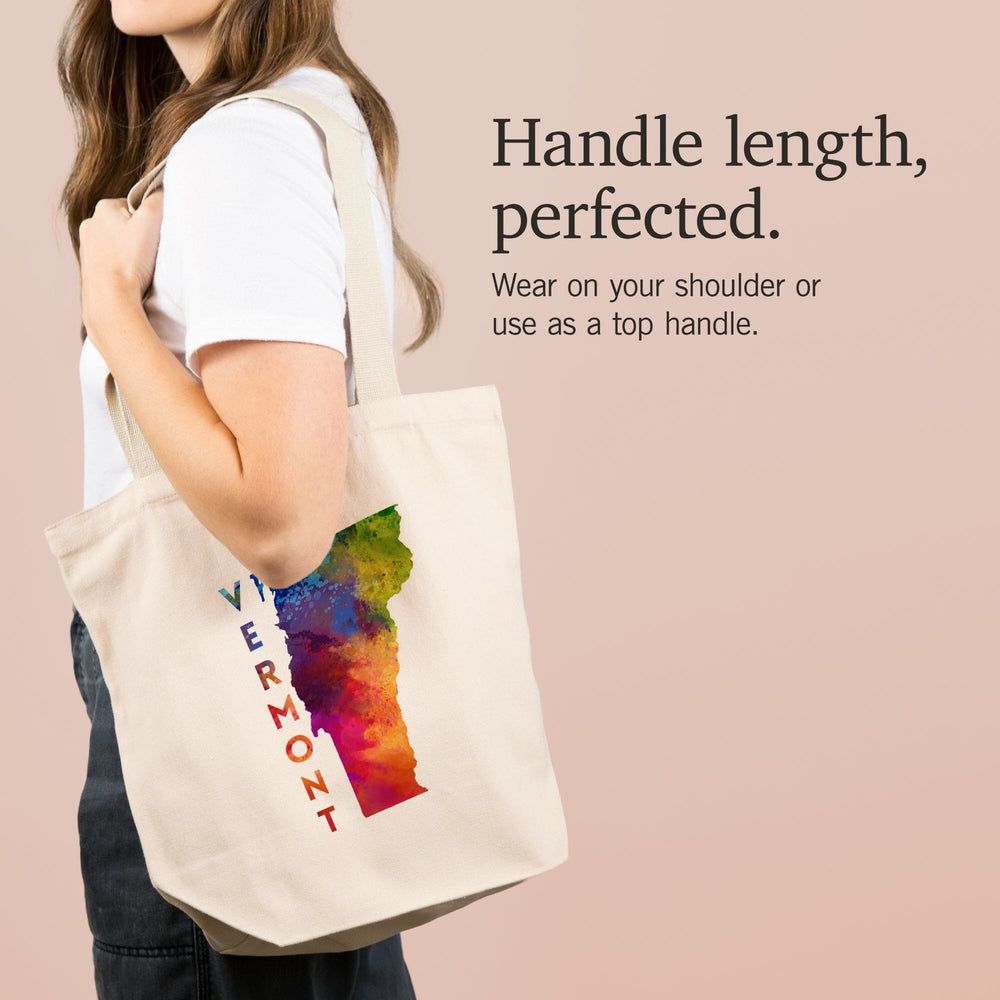 Vermont, State Abstract Watercolor,, Tote Bag Totes Lantern Press 