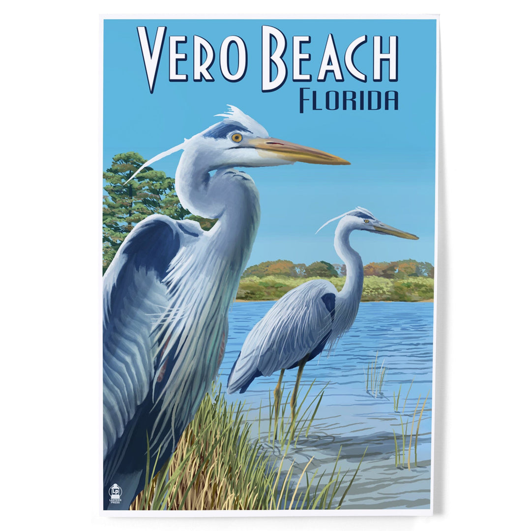 Vero Beach, Florida, Blue Heron, Art & Giclee Prints Art Lantern Press 