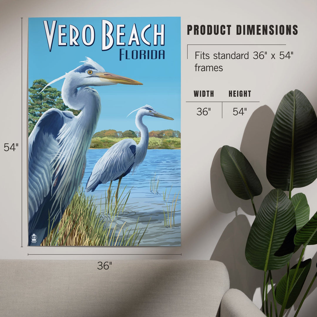 Vero Beach, Florida, Blue Heron, Art & Giclee Prints Art Lantern Press 