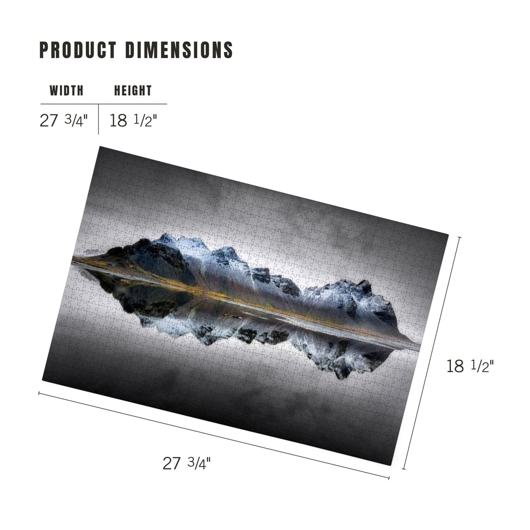 Vesturhorn, Iceland, Reflection, Jigsaw Puzzle Puzzle Lantern Press 