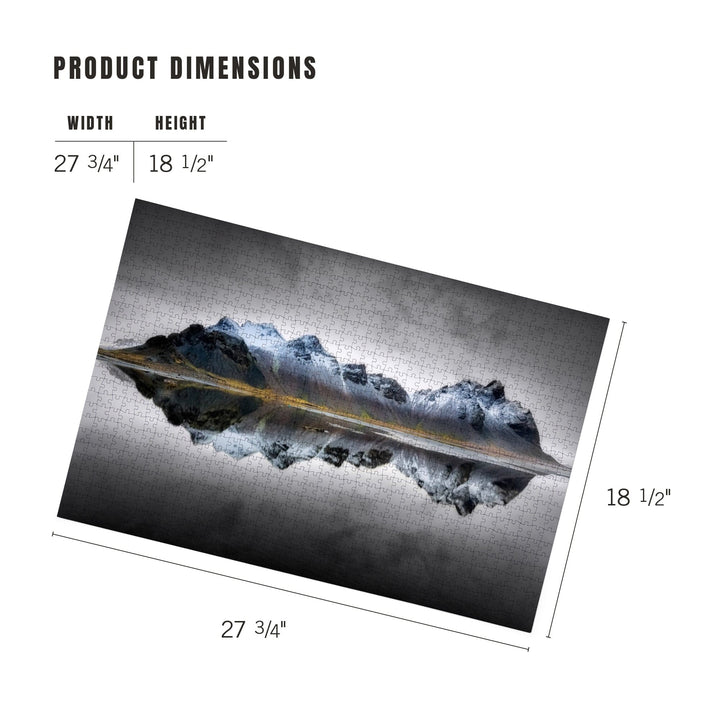 Vesturhorn, Iceland, Reflection, Jigsaw Puzzle Puzzle Lantern Press 