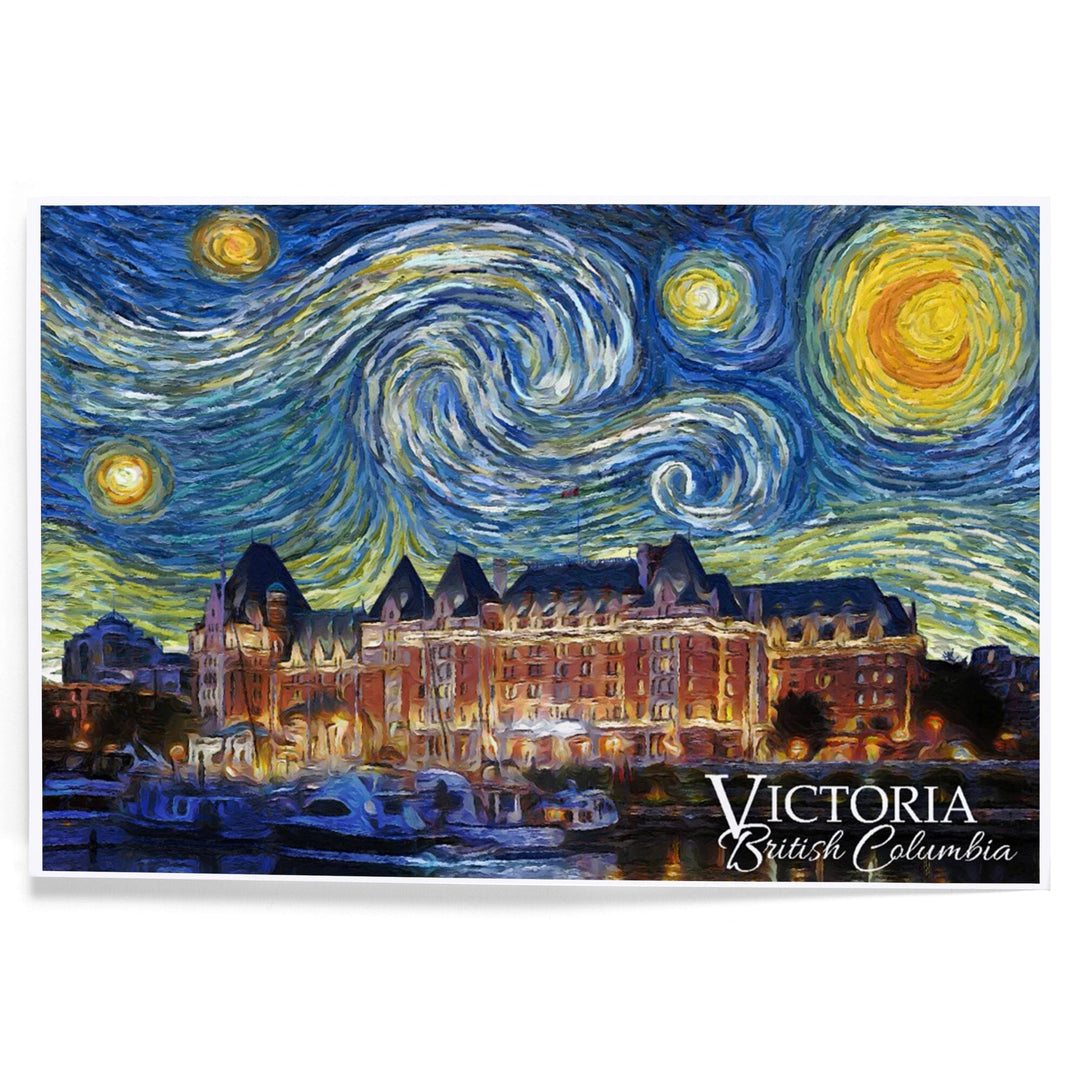 Victoria, BC, Starry Night, Art & Giclee Prints Art Lantern Press 