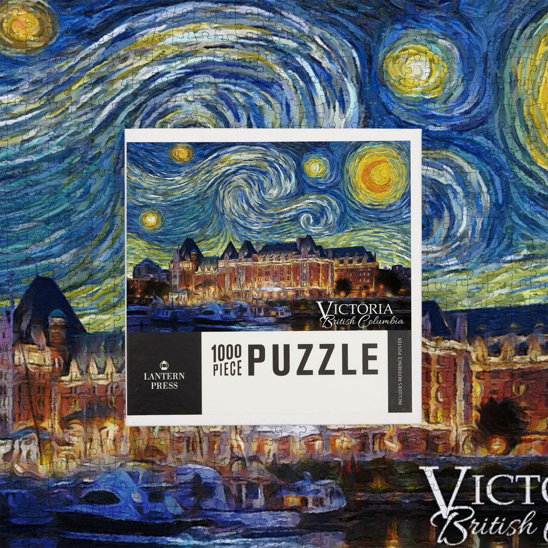 Victoria, BC, Starry Night, Jigsaw Puzzle Puzzle Lantern Press 