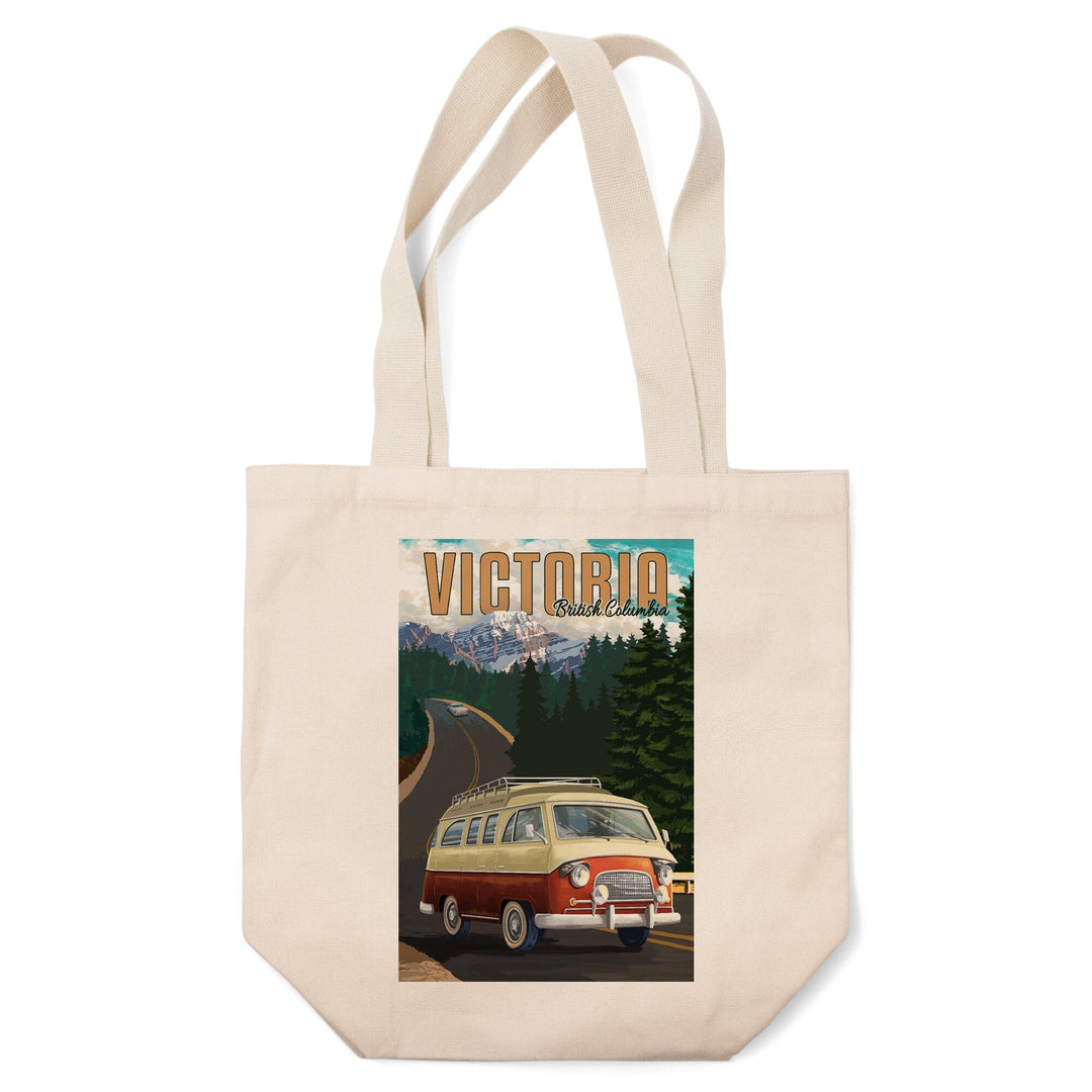 Victoria, British Columbia, Canada, Canadian Rockies, LP Camper Van, Tote Bag Totes Lantern Press 
