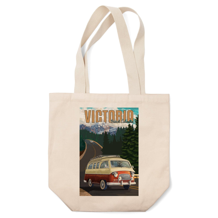 Victoria, British Columbia, Canada, Canadian Rockies, LP Camper Van, Tote Bag Totes Lantern Press 