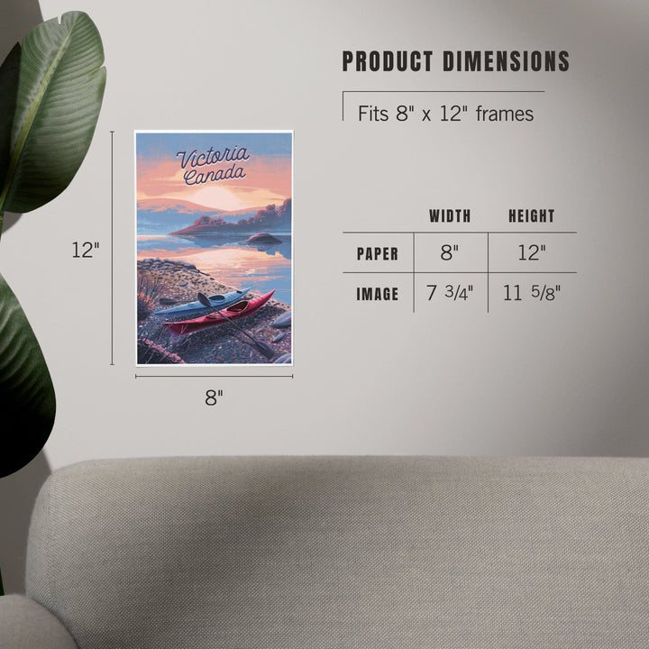 Victoria, Canada, Get Outside Series, Glassy Sunrise, Kayak, Art & Giclee Prints Art Lantern Press 
