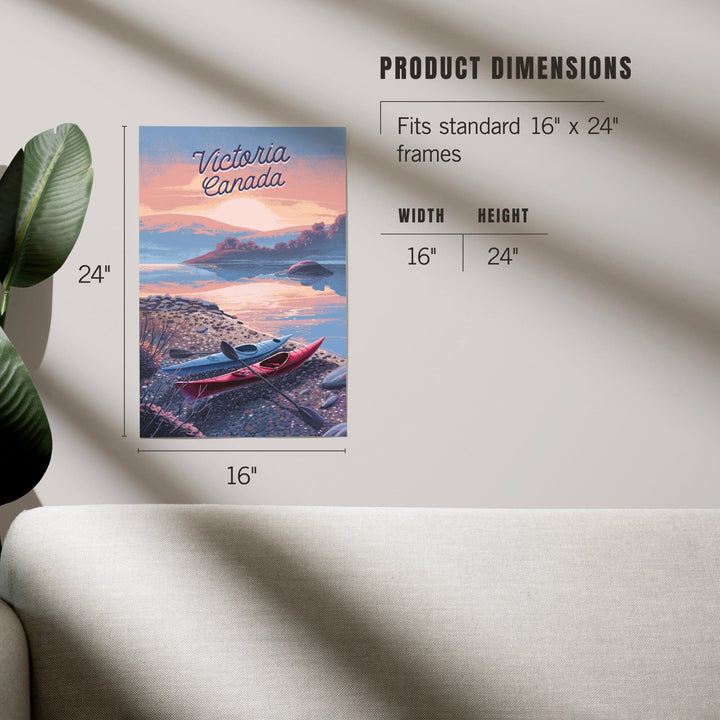 Victoria, Canada, Get Outside Series, Glassy Sunrise, Kayak, Art & Giclee Prints Art Lantern Press 