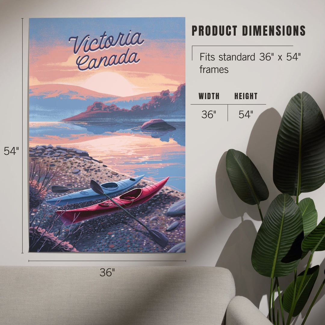 Victoria, Canada, Get Outside Series, Glassy Sunrise, Kayak, Art & Giclee Prints Art Lantern Press 