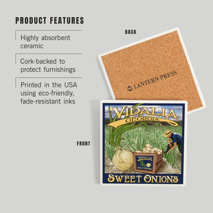 Vidalia, Georgia, Onion Field, Coasters Coasters Lantern Press 