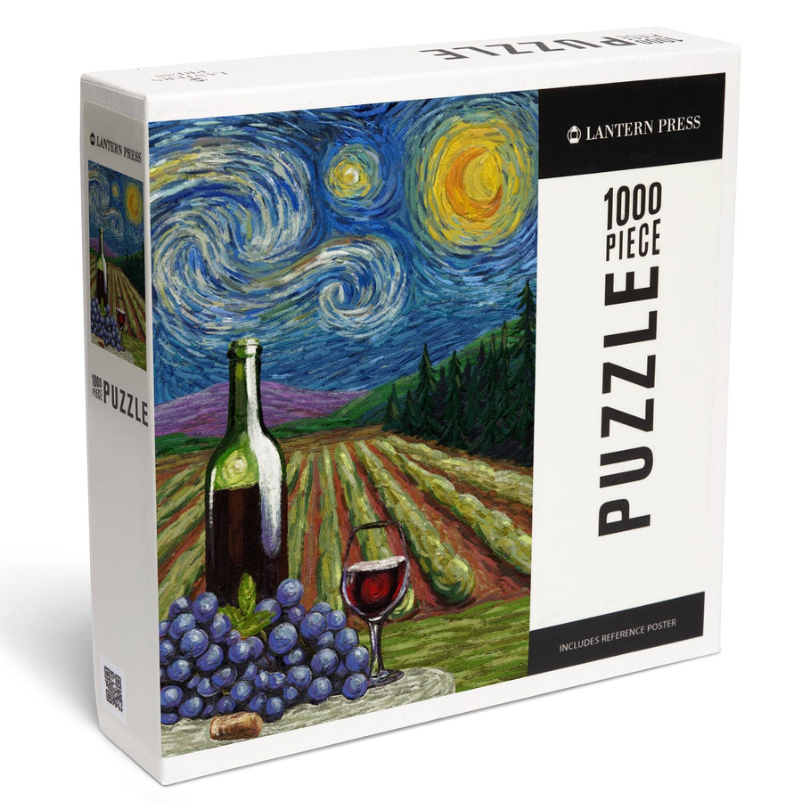 Vineyard, Starry Night, Jigsaw Puzzle Puzzle Lantern Press 
