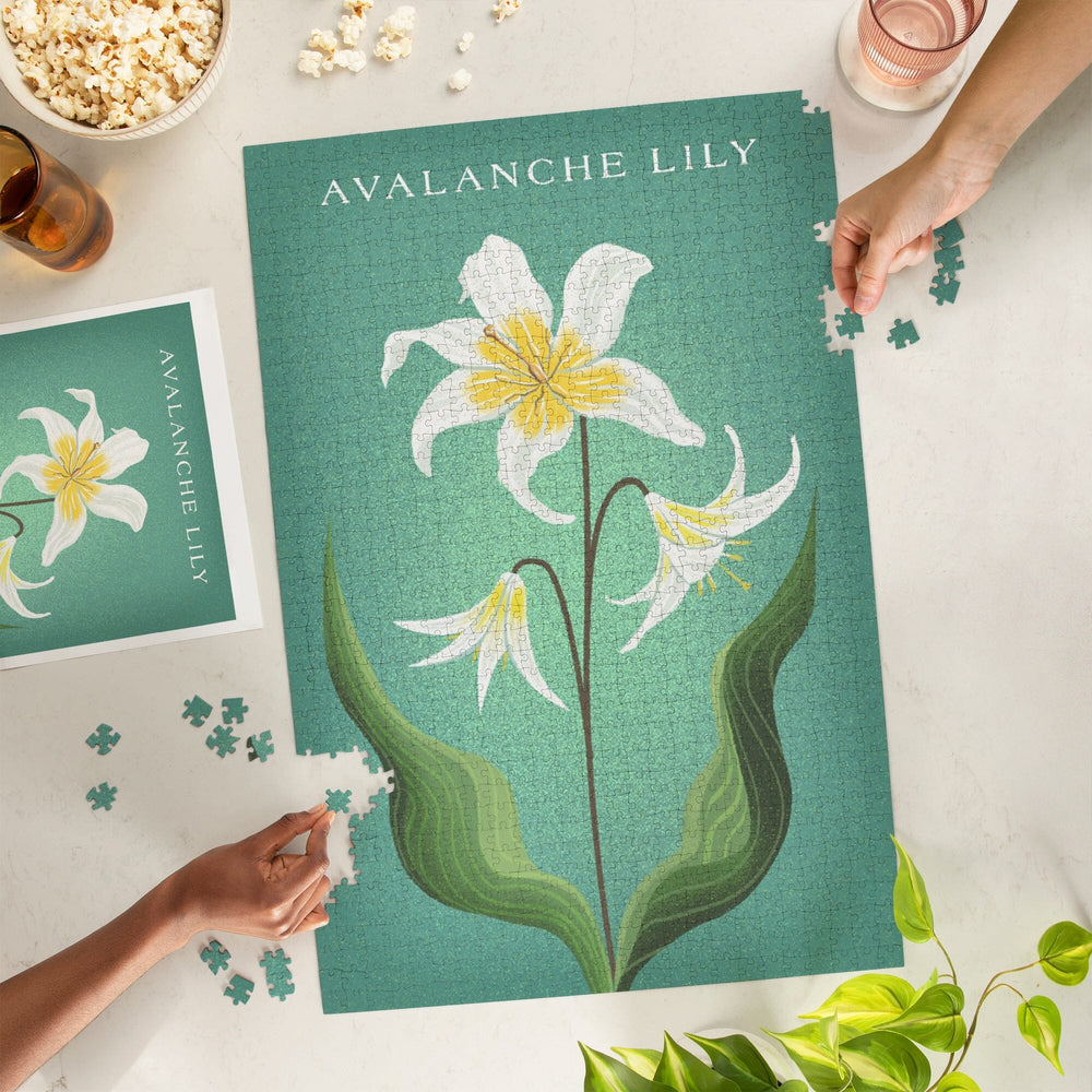 Vintage Flora, Avalanche Lily Puzzle Lantern Press 