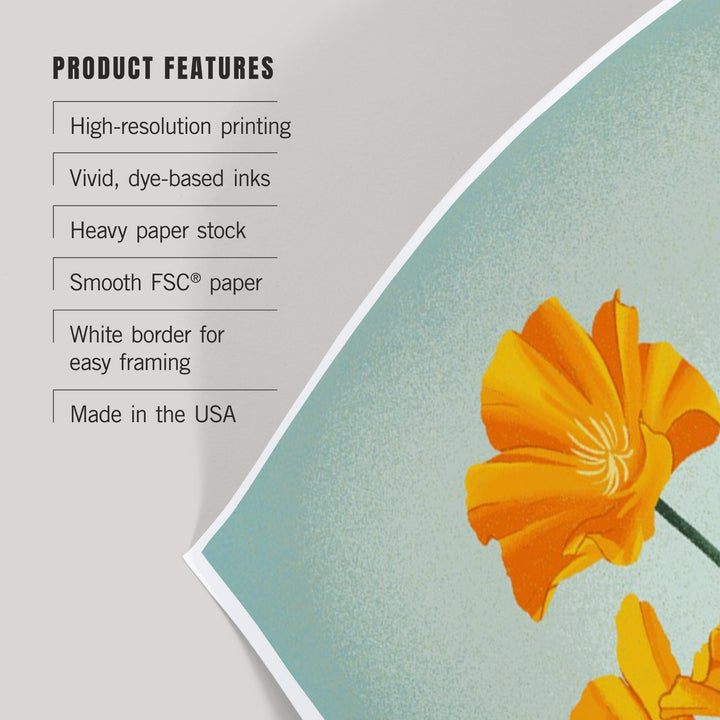 Vintage Flora, California Poppy, Art & Giclee Prints Art Lantern Press 