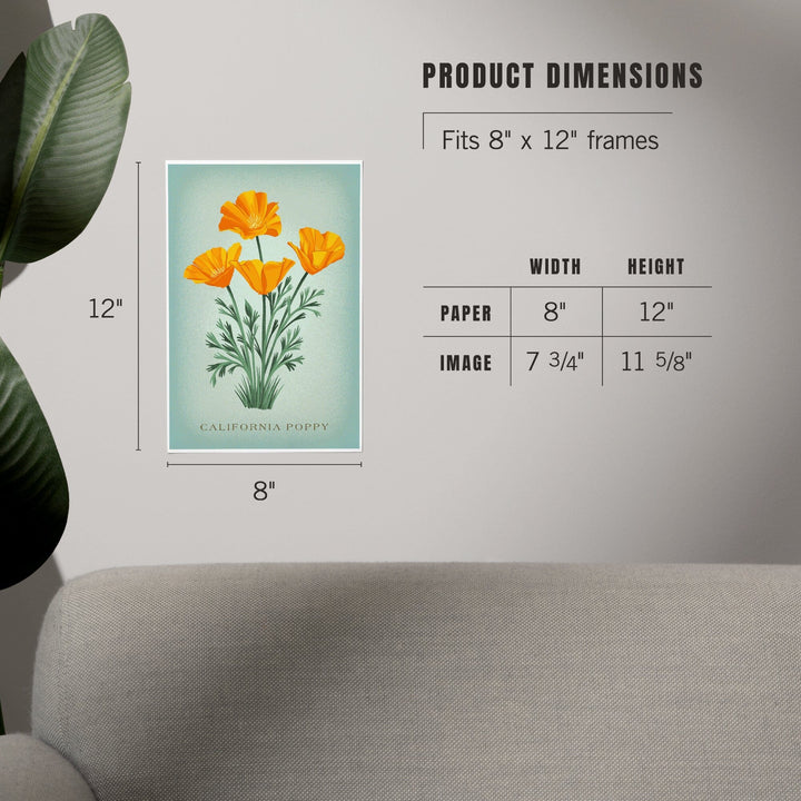 Vintage Flora, California Poppy, Art & Giclee Prints Art Lantern Press 