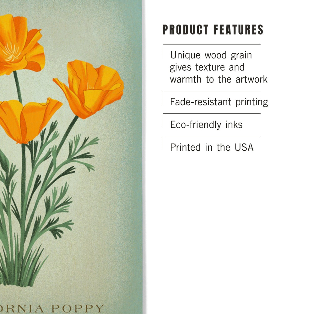 Vintage Flora, California Poppy Wood Lantern Press 