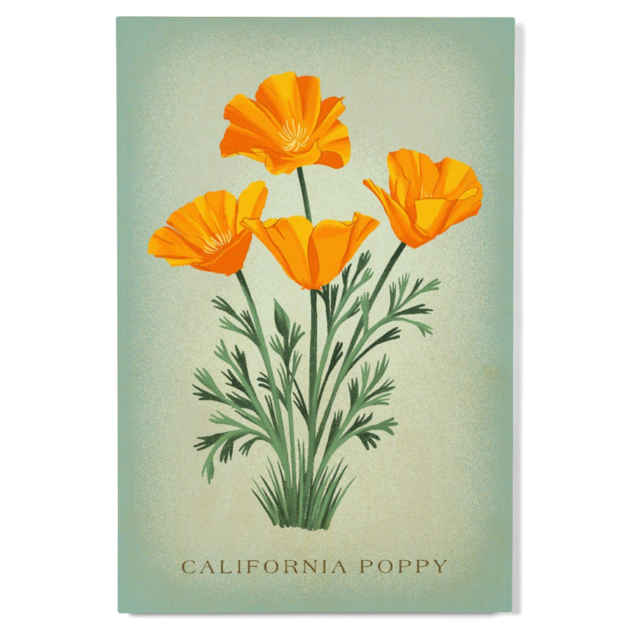 Vintage Flora, California Poppy Wood Lantern Press 