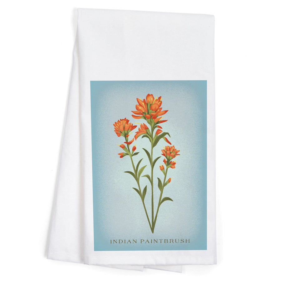 Vintage Flora, Indian Paintbrush, Organic Cotton Kitchen Tea Towels Kitchen Lantern Press 