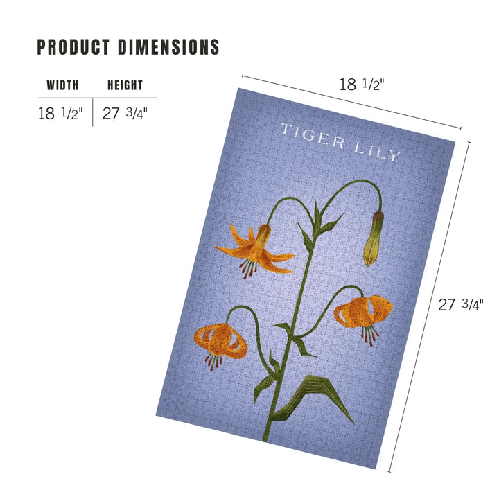 Vintage Flora, Tiger Lily, Jigsaw Puzzle Puzzle Lantern Press 