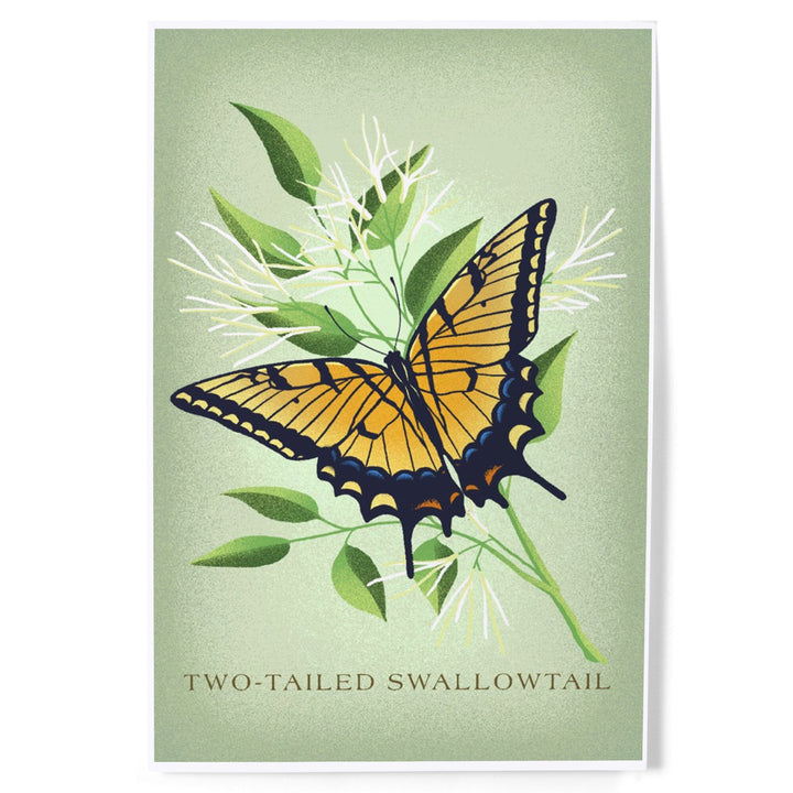 Vintage Flora, Two-Tailed Swallowtail, Art & Giclee Prints Art Lantern Press 