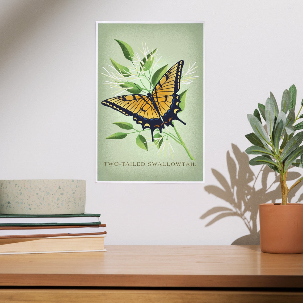 Vintage Flora, Two-Tailed Swallowtail, Art & Giclee Prints Art Lantern Press 
