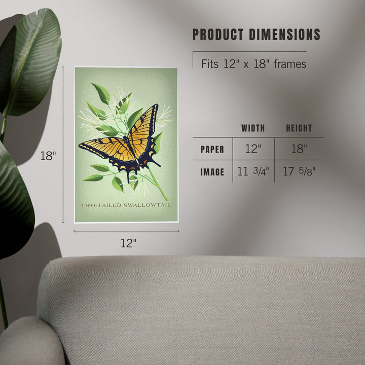 Vintage Flora, Two-Tailed Swallowtail, Art & Giclee Prints Art Lantern Press 