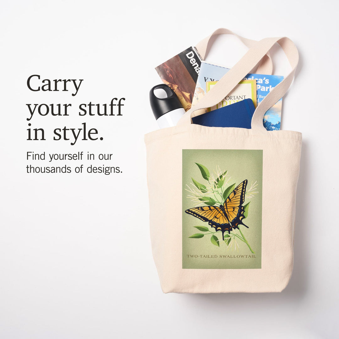 Vintage Flora, Two-Tailed Swallowtail, Tote Bag Totes Lantern Press 