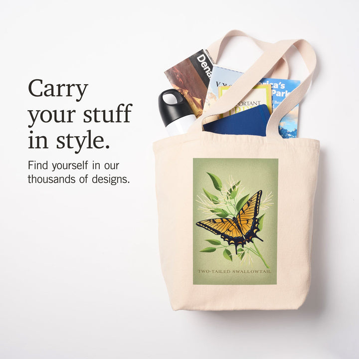 Vintage Flora, Two-Tailed Swallowtail, Tote Bag Totes Lantern Press 