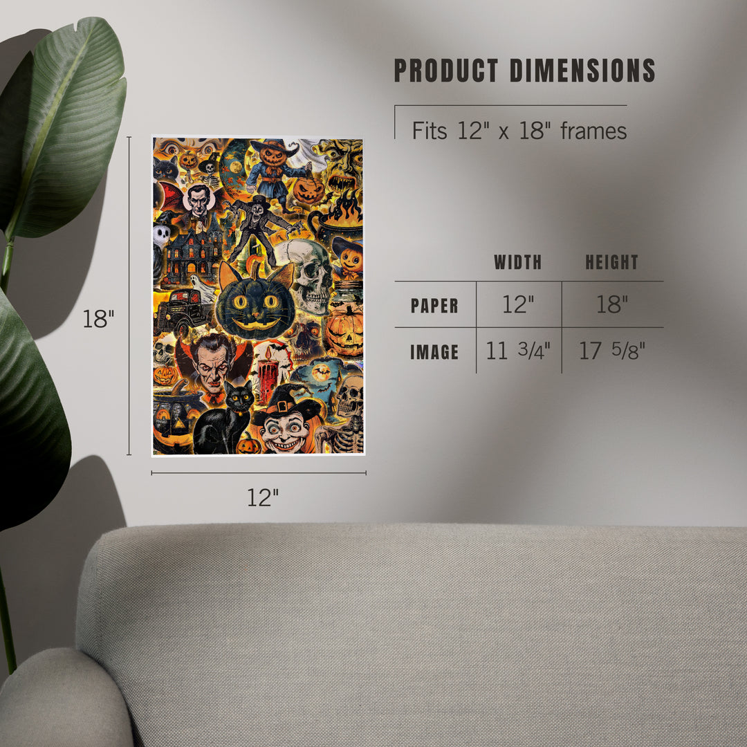 Vintage Halloween Collage, Art & Giclee Prints Art Lantern Press 