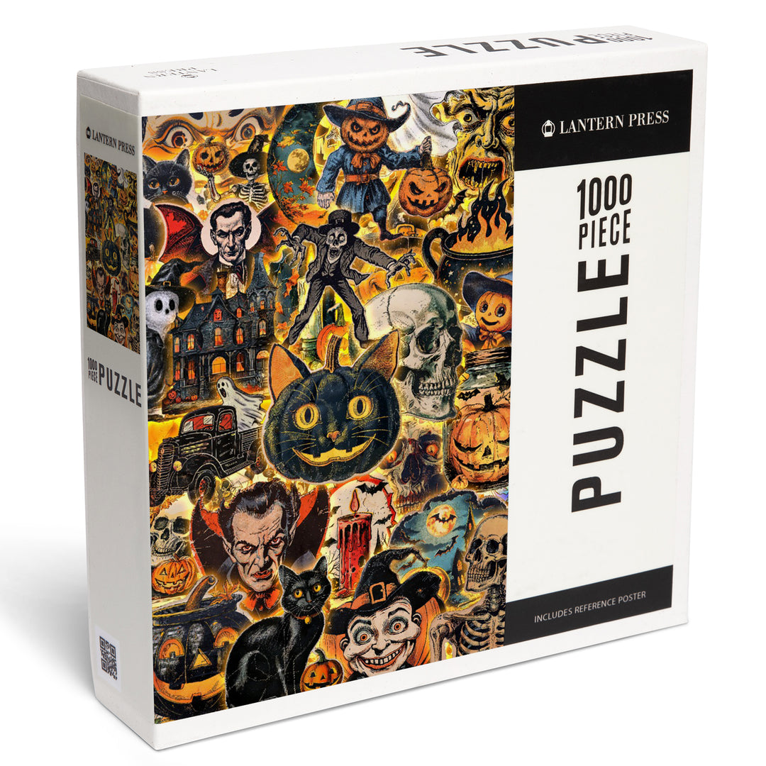 Vintage Halloween Collage, Jigsaw Puzzle Puzzle Lantern Press 