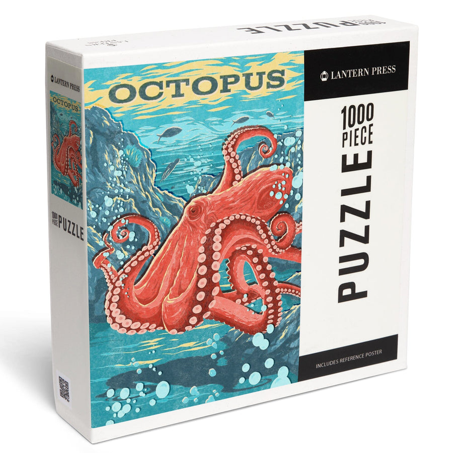 Vintage Print Press, Octopus, Jigsaw Puzzle Puzzle Lantern Press 
