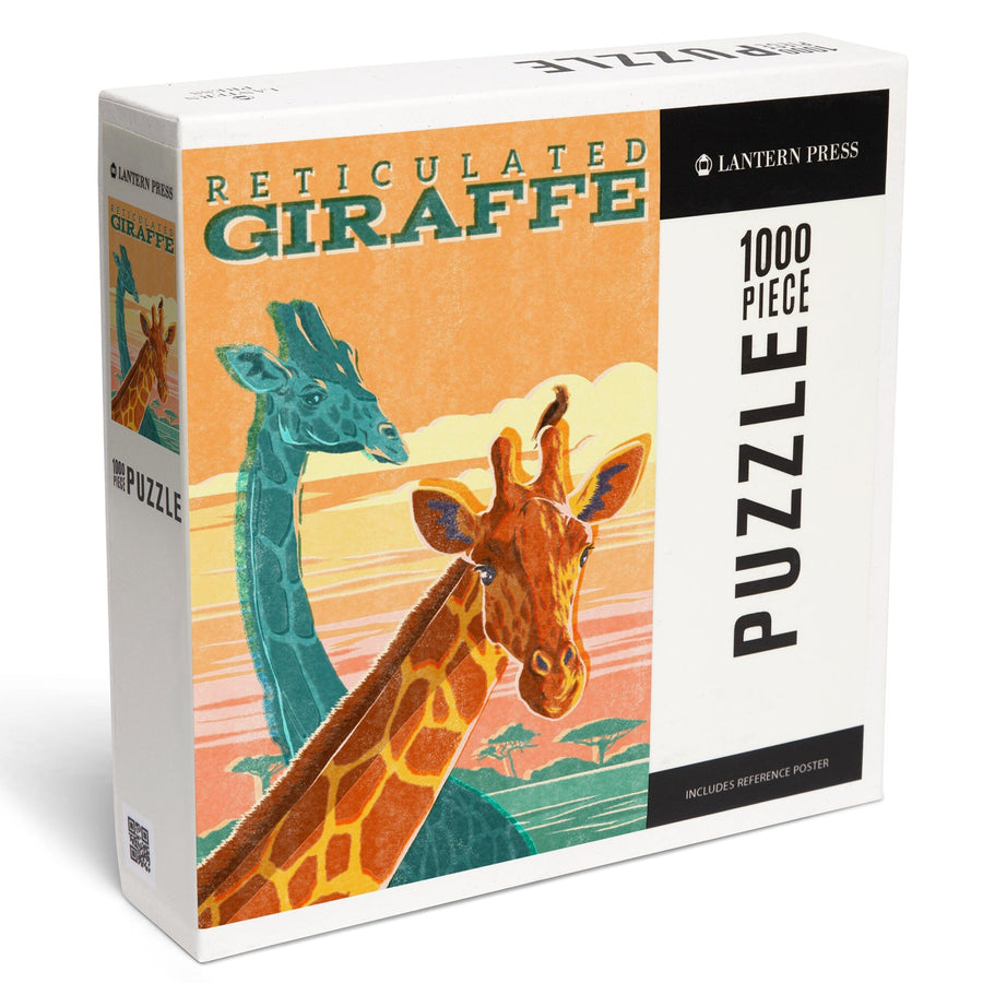 Vintage Print Press, Reticulated Giraffe, Jigsaw Puzzle Puzzle Lantern Press 