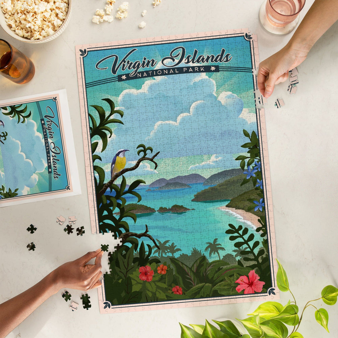 Virgin Islands National Park, Lithograph, Jigsaw Puzzle Puzzle Lantern Press 