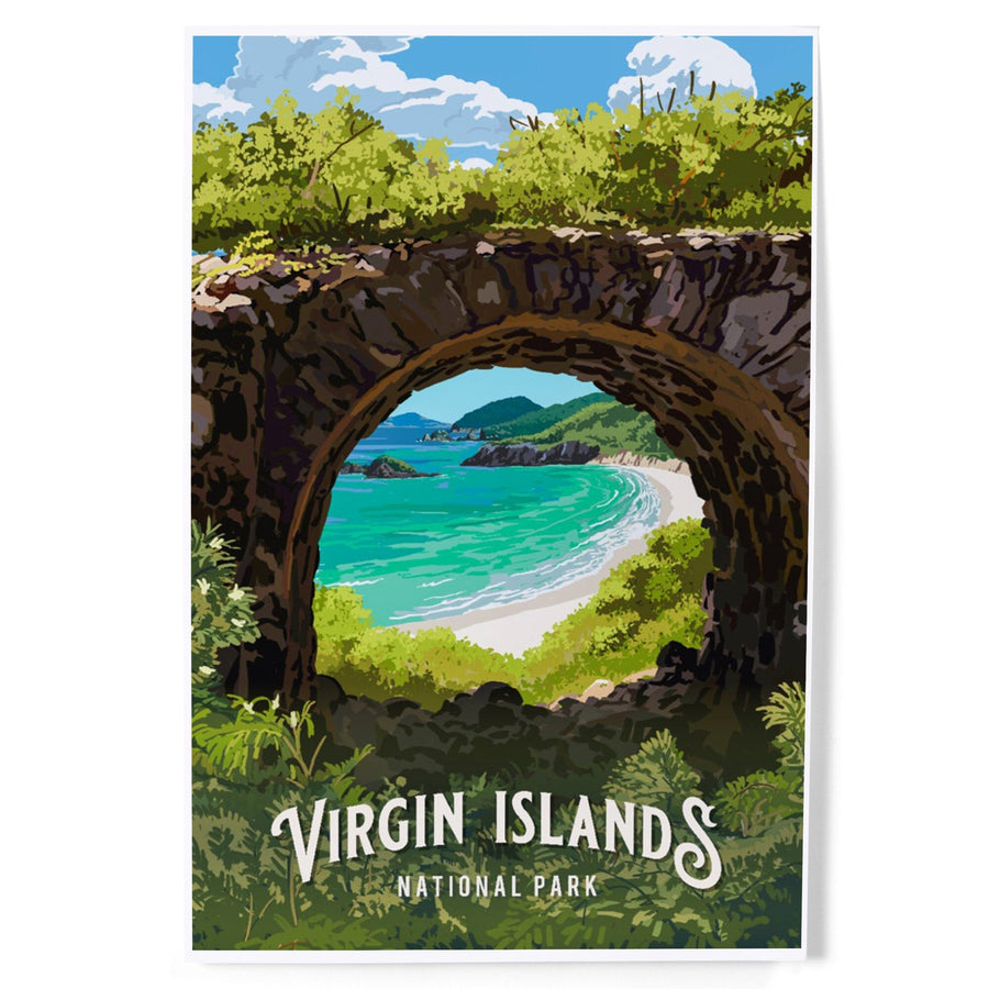 Virgin Islands National Park, U.S. Virgin Islands, Painterly National Park Series, Art & Giclee Prints Art Lantern Press 